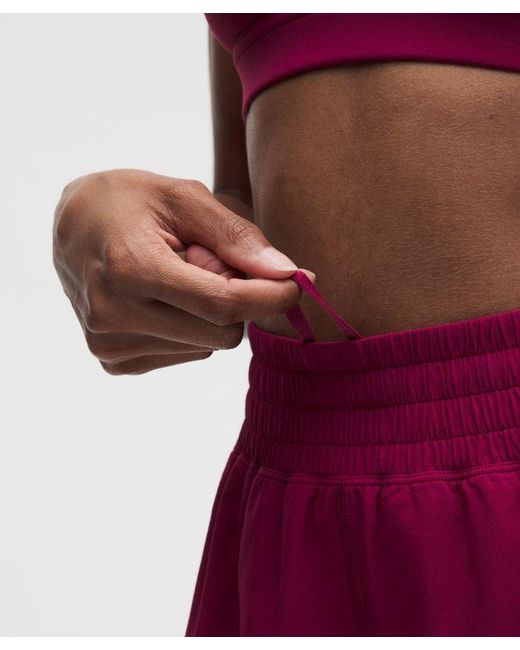 lululemon athletica Red Shake It Out High-Rise Running Short 4"