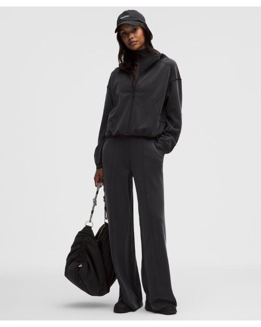 lululemon athletica Black – Brushed Softstreme Pintuck High-Rise Wide-Leg Pants Regular – – Size Large