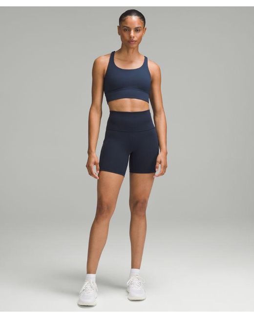 lululemon athletica Blue – Wunder Train High-Rise Shorts With Pockets – 6" – – Size 4