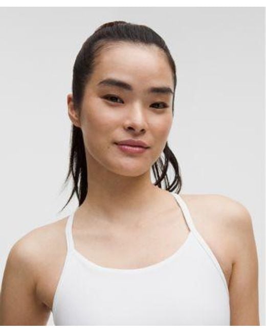 lululemon athletica Red Flow Y Mid-Support Bra Logo