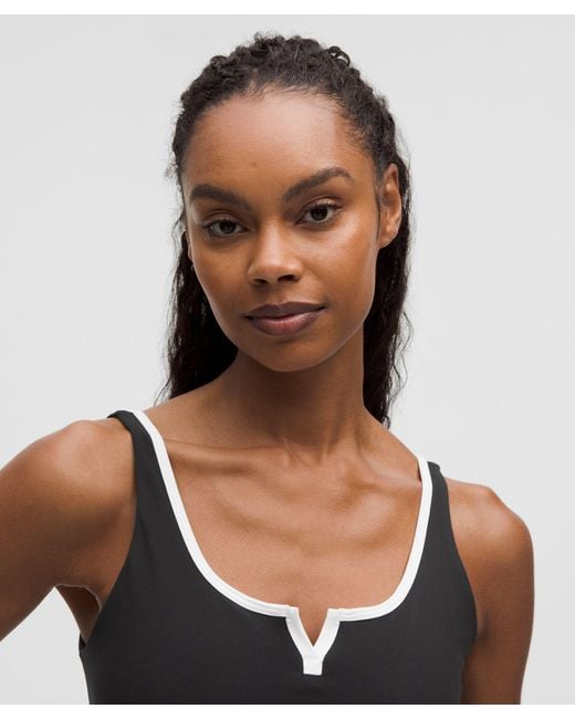 lululemon athletica Black Align Notched-Neck Tank Top