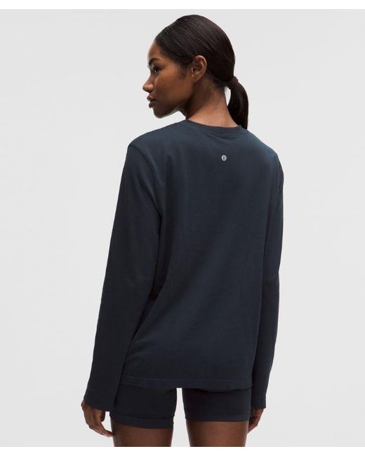 lululemon athletica Blue – Swiftly Relaxed Long-Sleeve Shirt Hip Length Fit – – Size 14