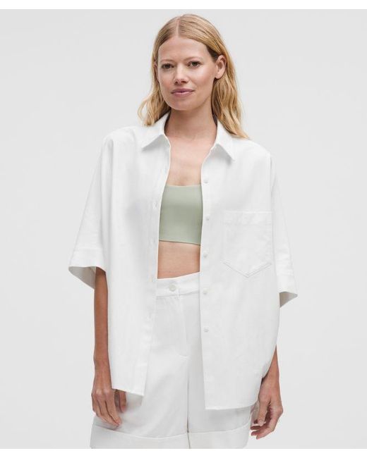 lululemon athletica White Lululinen Relaxed Button-Up