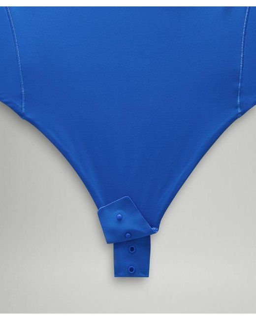 lululemon athletica Blue Wundermost Ultra-soft Nulu Mockneck Sleeveless Bodysuit