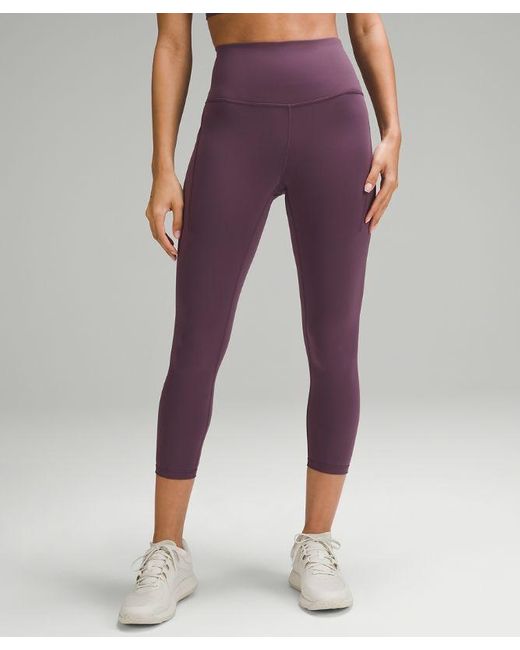 lululemon athletica Purple Wunder Train High-rise Crop With Pockets 23"