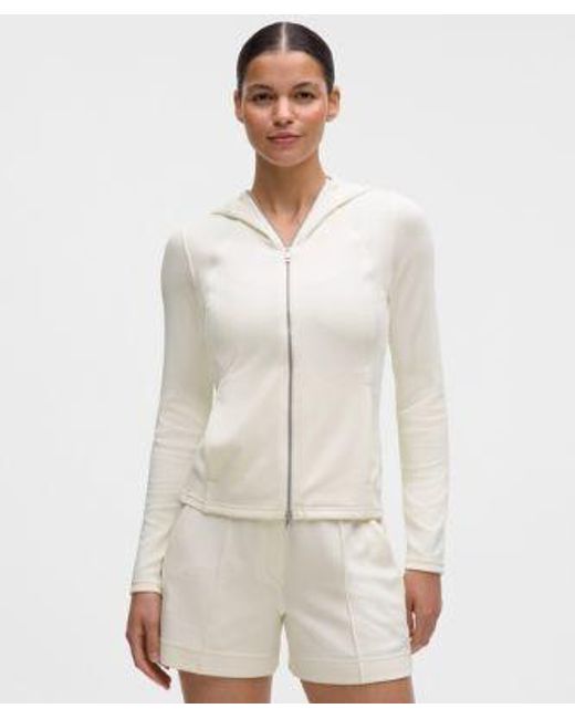 lululemon athletica Natural – Lightweight Softstreme Full-Zip Hoodie – – Size Large