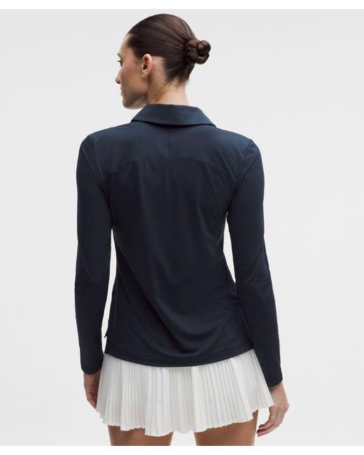 lululemon athletica Blue Quick-Dry Long-Sleeve Polo Shirt