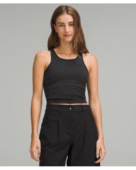 lululemon athletica Ebb To Street Cropped Racerback Tank Top - Color Black - Size 10