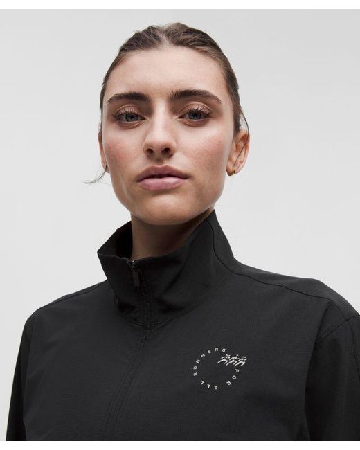 lululemon athletica Black Mile Maker Run Crew Graphic Cinch-Hem Jacket