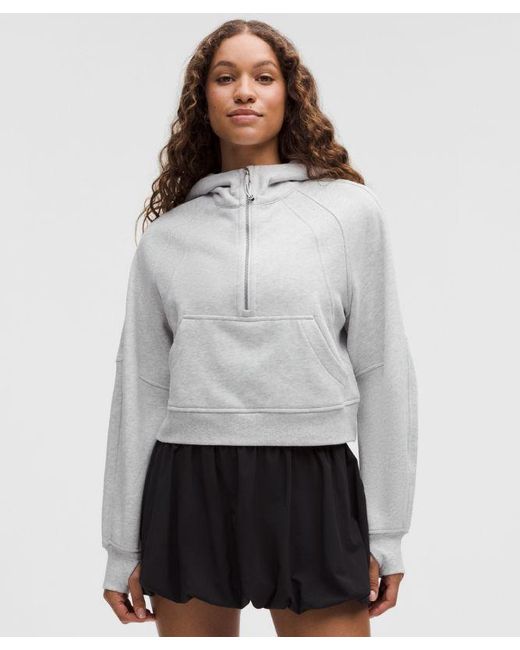 lululemon athletica Gray Scuba Oversized Half-zip Hoodie - Color Light Grey/grey - Size M/l
