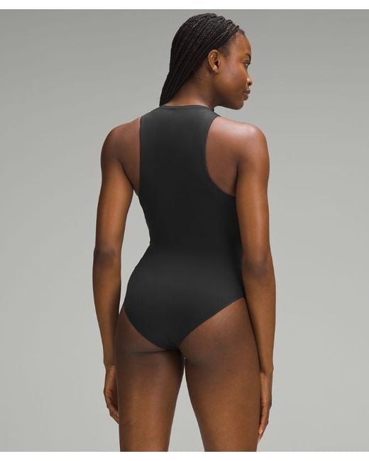 lululemon athletica Black Wundermost Bodysuit - Ultra-soft Nulu High-neck Sleeveless Bodysuit