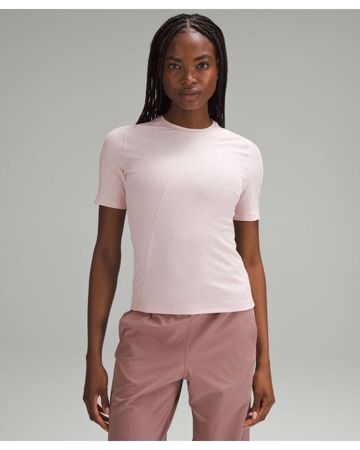 lululemon athletica Multicolor Asymmetrical Ribbed Cotton T-shirt