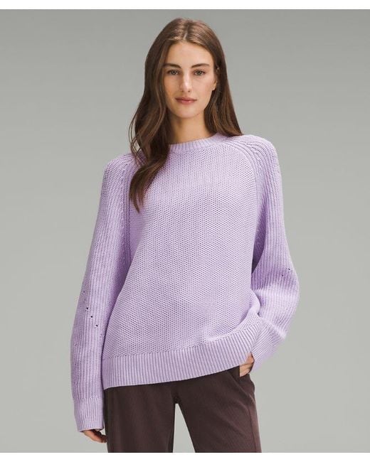 lululemon athletica Purple Honeycomb Crewneck Sweater