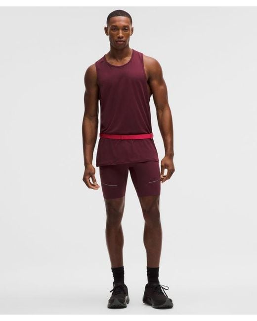 lululemon athletica Red – Fast And Free Half Tights – 8" – Color Burgundy/ – for men