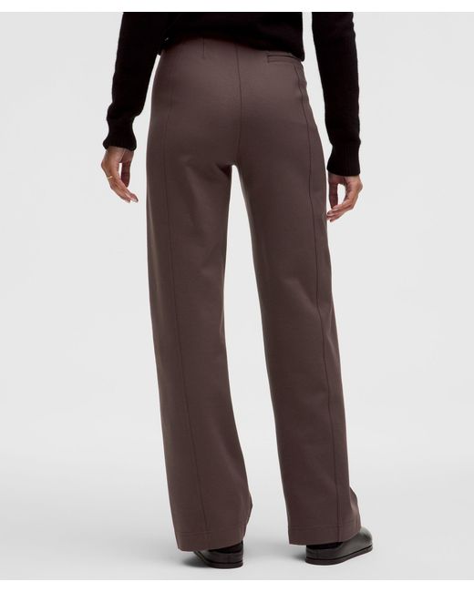 lululemon athletica Brown Stretch Knit Straight-Leg Pull-On Pant