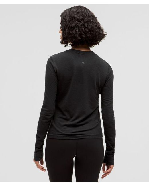 lululemon athletica Black Swiftly Wool Long-Sleeve Shirt