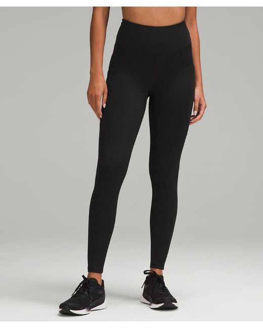 lululemon athletica Black Fast And Free High-rise Thermal Leggings 28" Pockets