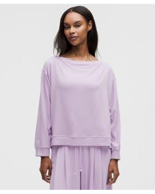 lululemon athletica Purple – Becalm Oversized Boatneck Long-Sleeve Shirt – – Size Large