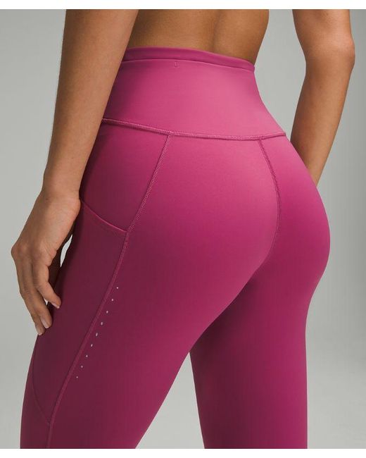 lululemon athletica Pink Fast And Free High-rise Crop 23" Pockets