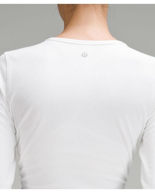 lululemon athletica White All It Takes Ribbed Nulu Long-sleeve Shirt