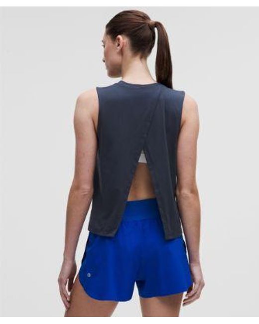 lululemon athletica Blue Pace Crush Cross-Back Graphic Tank Top
