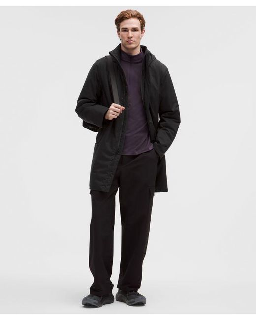 lululemon athletica Black – Stretchseal Insulated Rain Jacket – – Size Large for men