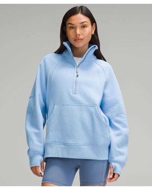 lululemon athletica Blue Scuba Oversized Funnel-neck Half Zip Long