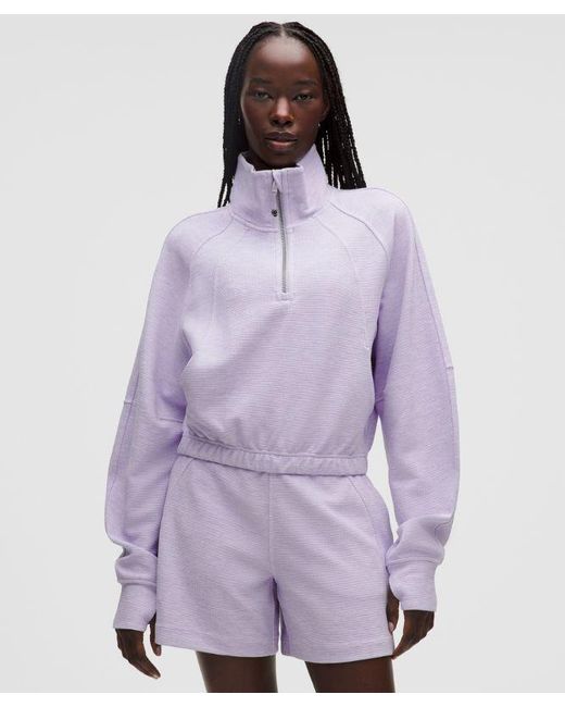 lululemon athletica Purple Scuba Cropped Funnel-Neck Half Zip