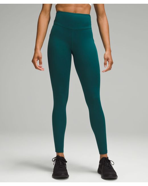 lululemon athletica Green Fast And Free High-rise Thermal Leggings 28" Pockets