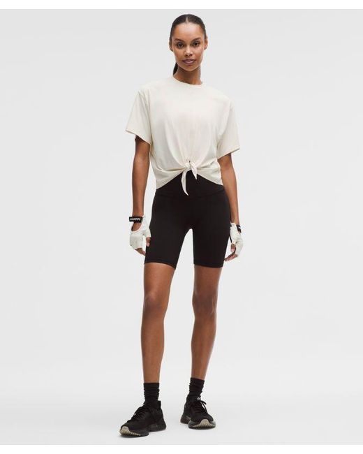 lululemon athletica White – All-Sport Tie-Front Short-Sleeve Shirt – – Size Large