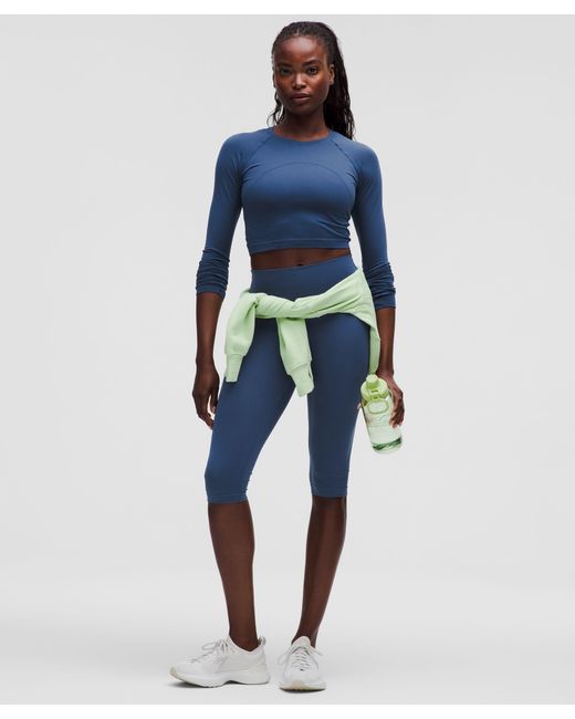 lululemon athletica Blue Swiftly Tech Cropped Long-Sleeve Shirt 2