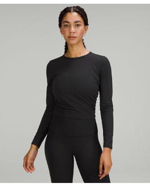lululemon athletica All It Takes Ribbed Nulu Long-sleeve Shirt - Color Black - Size 10