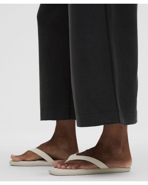 lululemon athletica Black Softstreme High-Rise Wide-Leg Cropped Pant