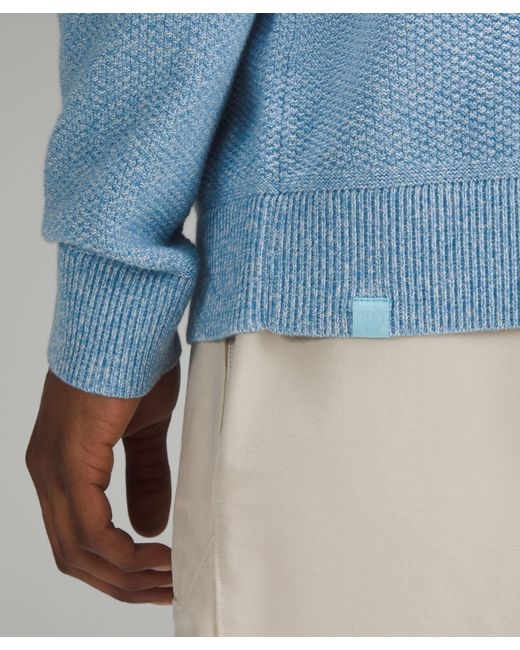 lululemon athletica Textured Knit Crewneck Sweater - Color Blue - Size Xl for men