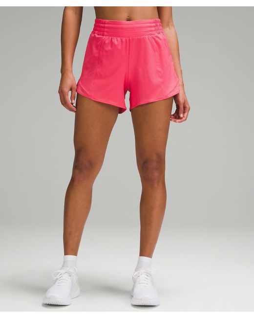lululemon athletica Pink Hotty Hot High-rise Lined Shorts 4"