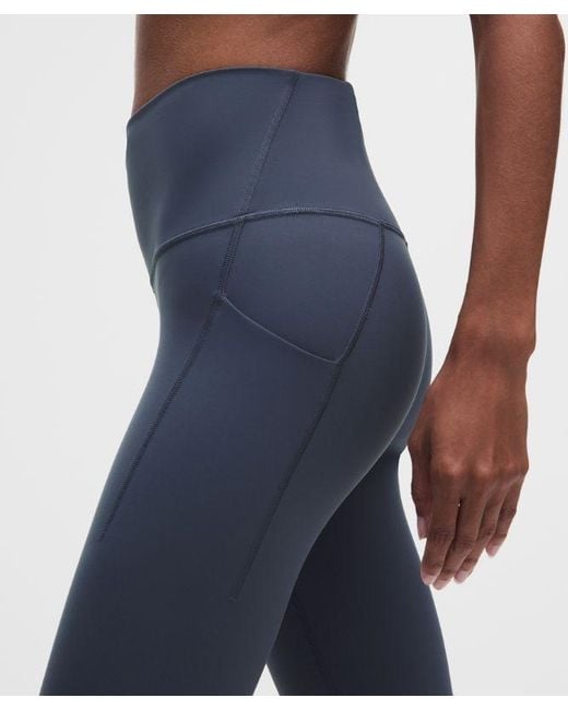 lululemon athletica Blue – Wunder Train High-Rise Tight Leggings With Pockets – 25" – – Size 4