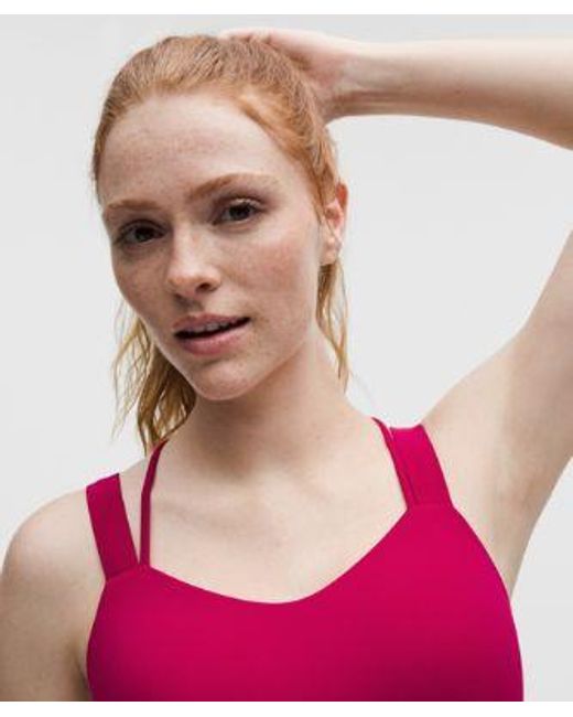 lululemon athletica Red – Like A Cloud Longline Sports Bra Light Support, D/Dd Cup – – Size 10