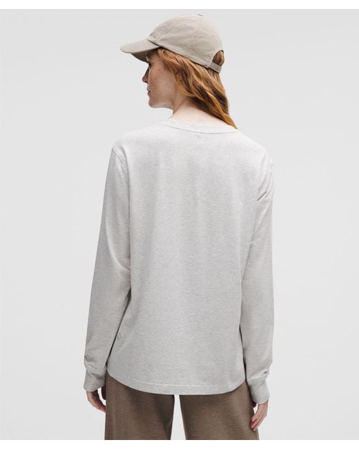 lululemon athletica Gray All Yours Organic Cotton Long-Sleeve Shirt