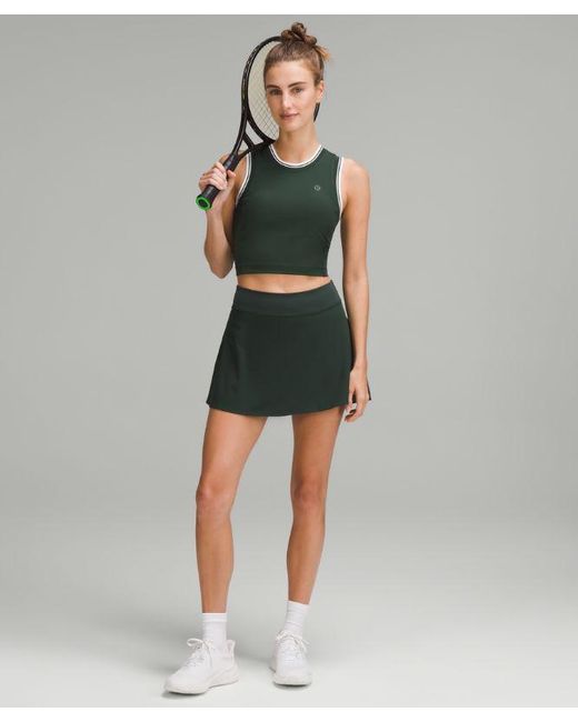 lululemon athletica Green Varsity Scoop-Neck Cropped Tennis Tank Top Medium Support, B/C Cup