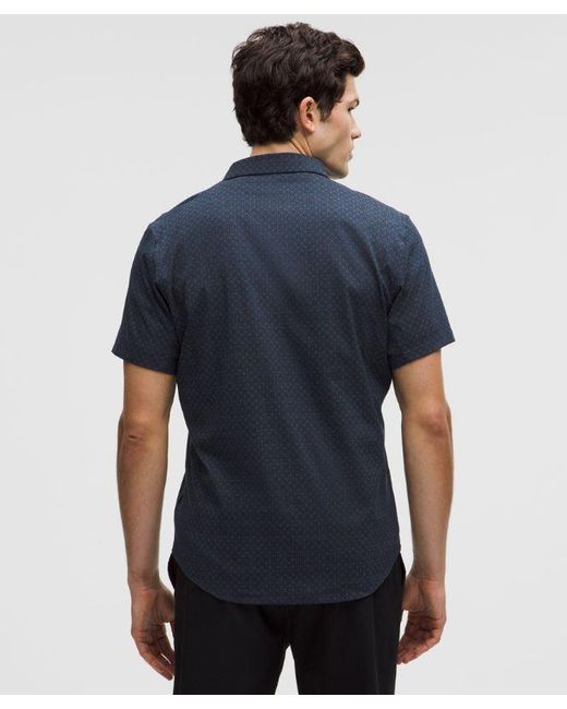 lululemon athletica Blue Airing Easy Short-Sleeve Shirt for men