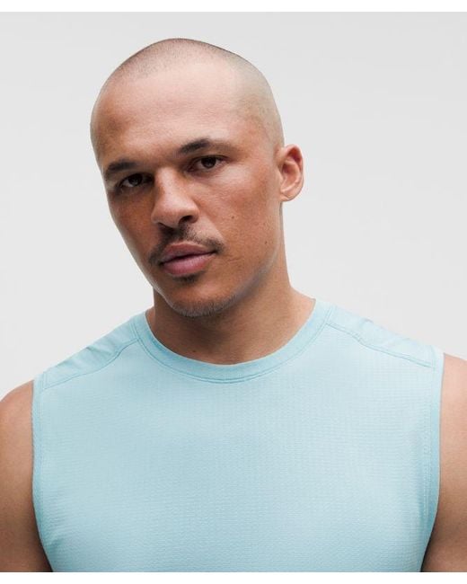 lululemon athletica Blue Metal Vent Tech Sleeveless Shirt for men