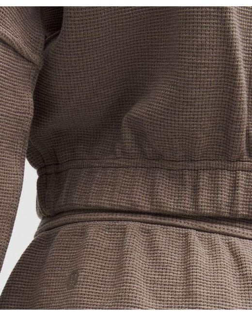 lululemon athletica Brown – Scuba Cropped Funnel-Neck Half Zip Sweatshirt Waffle – –