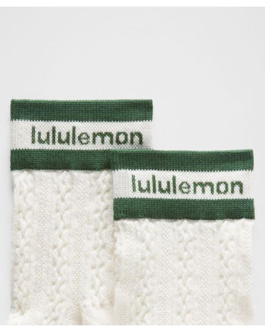 lululemon athletica White Cable-Knit Quarter Socks