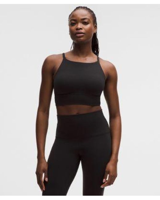 lululemon athletica Black – Focuser High-Neck Sports Bra Light Support, C/D Cup – – Size Large