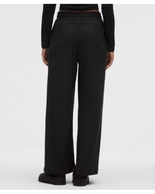 lululemon athletica Black – Becalm High-Rise Pleated Extra-Wide Leg Pants Fabric – – Size Medium