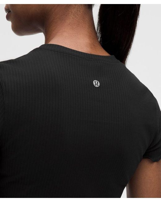 lululemon athletica Black Align Lettuce-Hem Baby Tee
