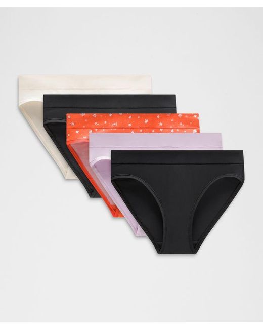 lululemon athletica Red – Underease Mid-Rise Bikini Underwear 5 Pack – – Size Large