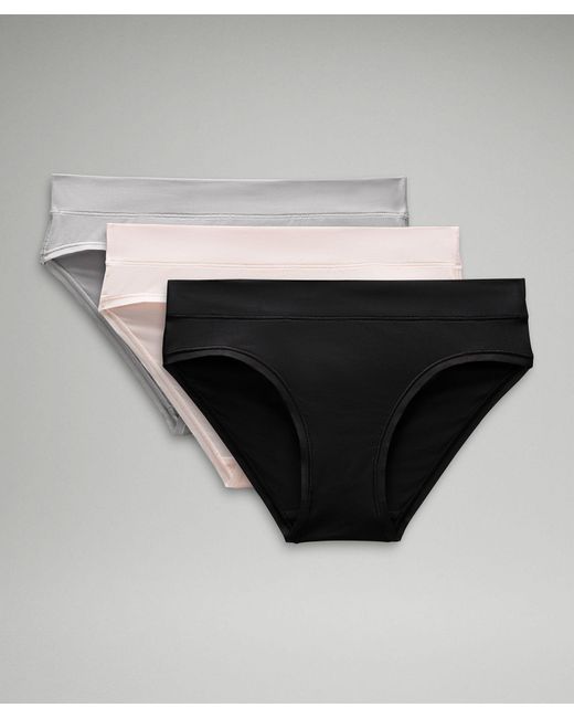 lululemon athletica Black Underease Mid-rise Bikini Underwear 3 Pack