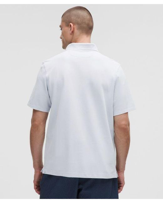 lululemon athletica White Cotton Pique Short-Sleeve Polo Shirt for men