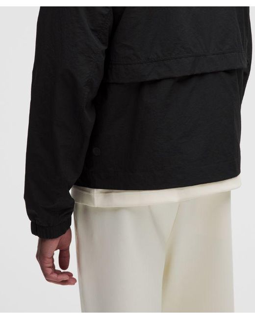 lululemon athletica Black Cotton-Blend Collared Jacket for men